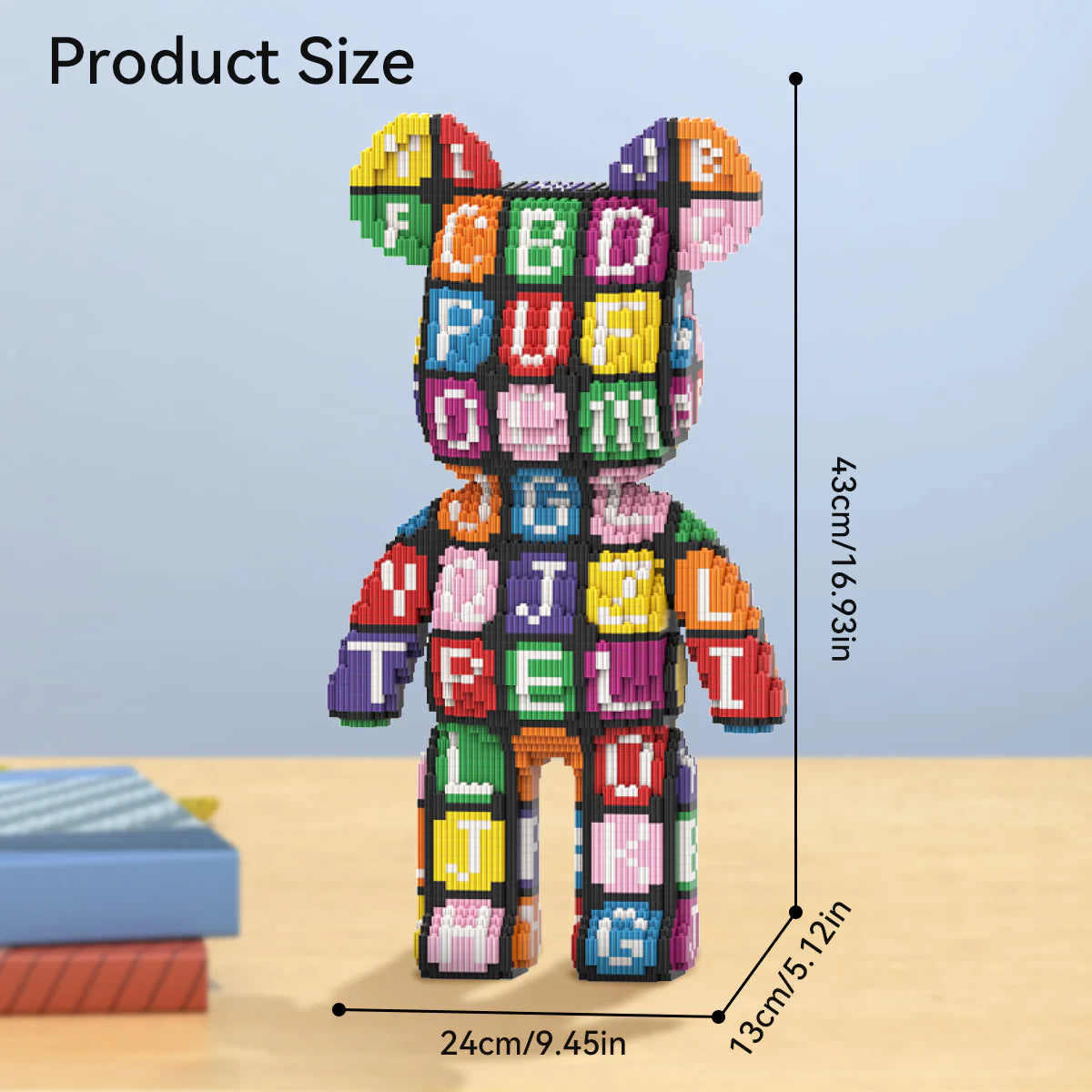Animal Letter Pattern Bear Micro Building Blocks for Adults (6800 PCS), Bear Bricks Set Creative Home & Office Decor, Collectible Display Model Gift for Adults and Kids