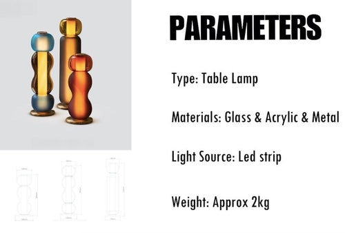 Drift Bottle Table Lamp - Handcrafted Modern Eclectic Ambient Lighting